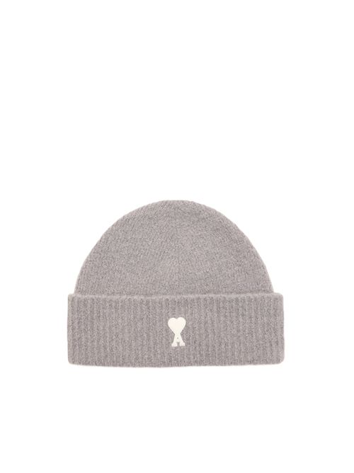AMI ParisAMI DE COEUR BEANIE Ami Paris | UBO005.KN0135A338 GRIS CENDRE/ECRU